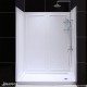 SlimLine 32 - 60 in. x 30 - 36 in. Single Threshold Shower Base Center Drain and QWALL-5 Shower Backwall Kit