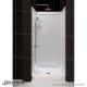 SlimLine 32 - 60 in. x 30 - 36 in. Single Threshold Shower Base Center Drain and QWALL-5 Shower Backwall Kit