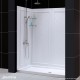 SlimLine 32 - 60 in. x 30 - 36 in. Single Threshold Shower Base Center Drain and QWALL-5 Shower Backwall Kit