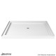 SlimLine 32 - 60 in. x 30 - 36 in. Single Threshold Shower Base Center Drain and QWALL-5 Shower Backwall Kit