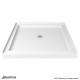 SlimLine 32 - 60 in. x 30 - 36 in. Single Threshold Shower Base Center Drain and QWALL-5 Shower Backwall Kit