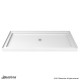 SlimLine 32 - 60 in. x 30 - 36 in. Single Threshold Shower Base Center Drain and QWALL-5 Shower Backwall Kit