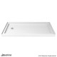 SlimLine 32 - 60 in. x 30 - 36 in. Single Threshold Shower Base Center Drain and QWALL-5 Shower Backwall Kit