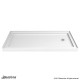 SlimLine 32 - 60 in. x 30 - 36 in. Single Threshold Shower Base Center Drain and QWALL-5 Shower Backwall Kit