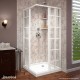 French Corner Sliding Shower Enclosure and Base