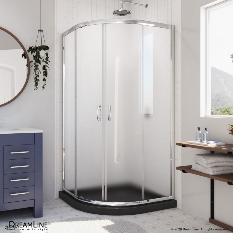 Prime Sliding Shower Enclosure Black Base Kit Lowes