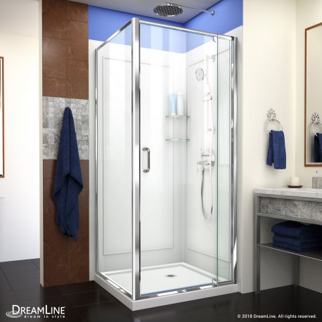 Flex Shower Enclosure, Backwall & Base Kit